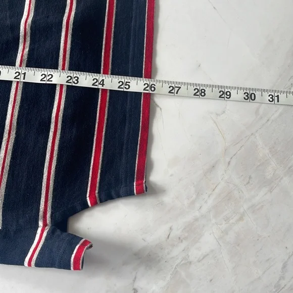 Balenciaga striped long sleeve polo shirt in navy, red, black and tan - small - Picture 12 of 12